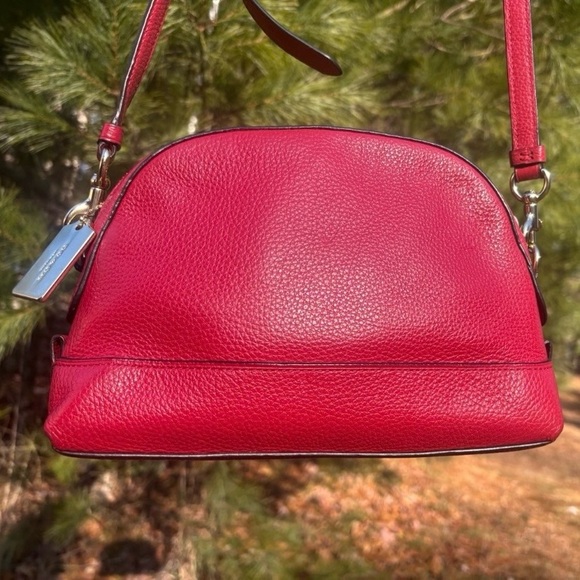Coach Bright Cardinal Leather Dome Crossbody Bag - Picture 2 of 14
